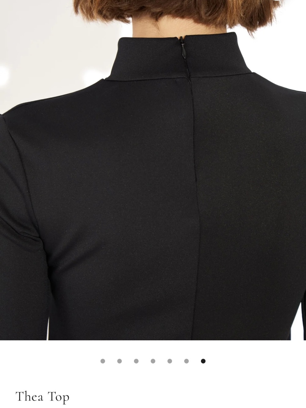 The Park Black Mock Neck Elbow-Sleeve Top